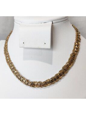 Vintage Signed Coro Gold Tone Choker Necklace